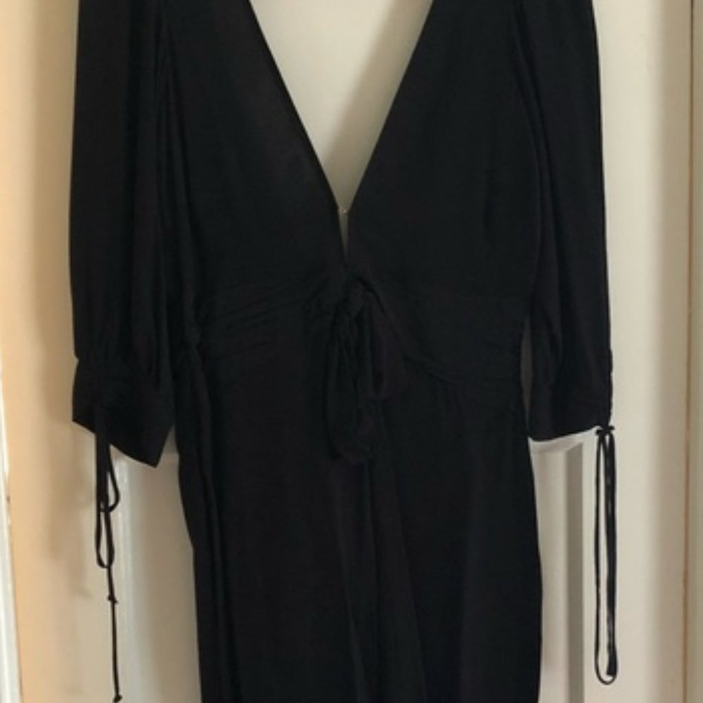 For Love And Lemons Georgi Plunge Jumpsuit Black Size XS NWT - Picture 13 of 14